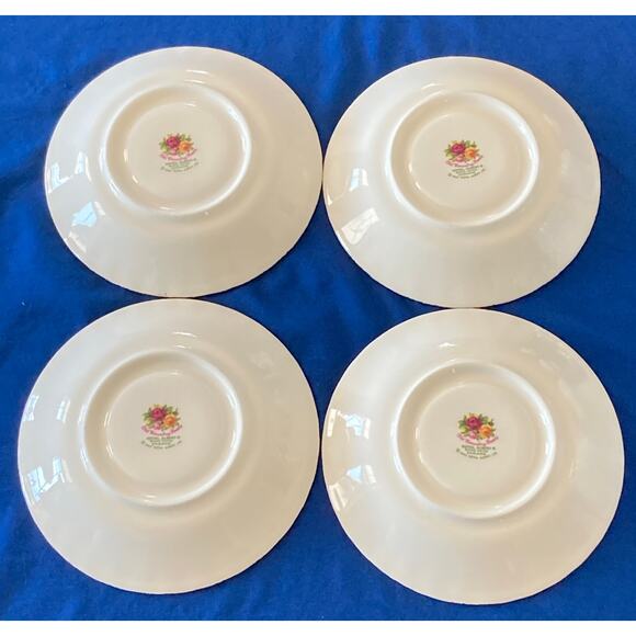 VTG Royal Albert Old Country Roses 1962 Tea Coffee Saucer Set of 4 England - Picture 13 of 16